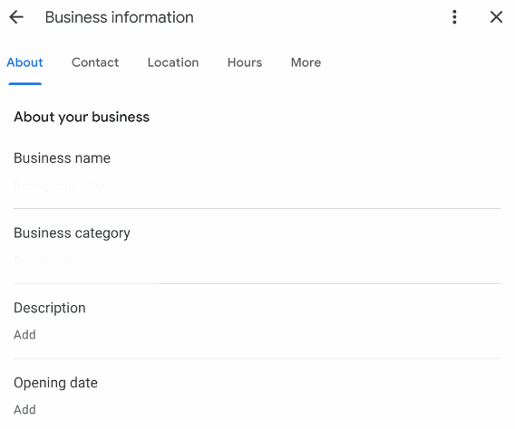 google business profile description