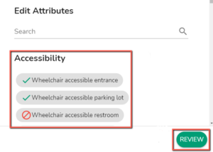 google business profile attributes