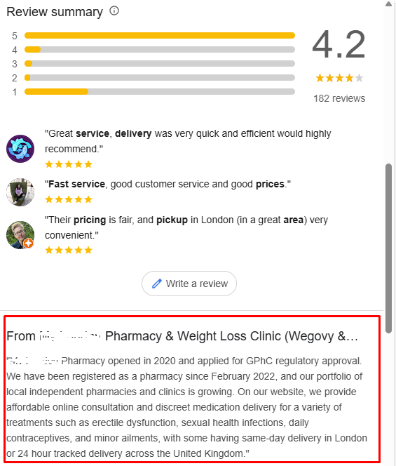 google business profile description optimize