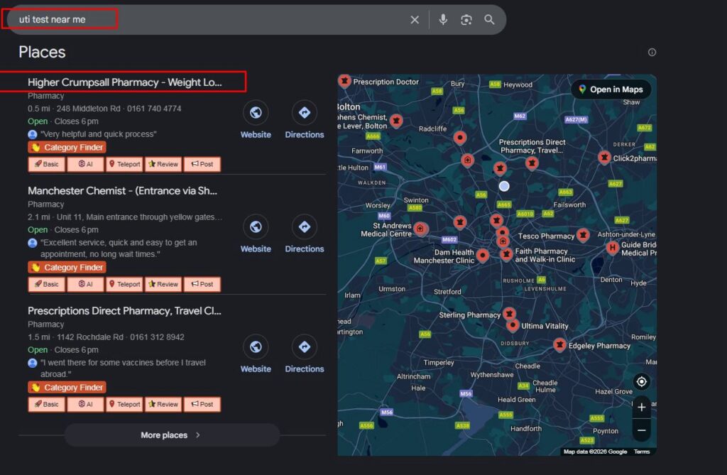 higher crumpsall pharmacy's map pack result