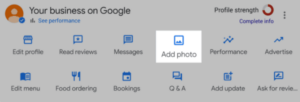 This image displays the photo section of Google Business Profile