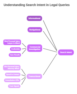 This image explains the search intent in legal queries