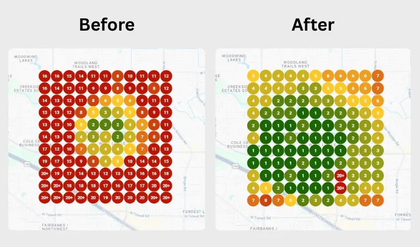 gbp ranking improvement of a chiropractor client of Crazygraph